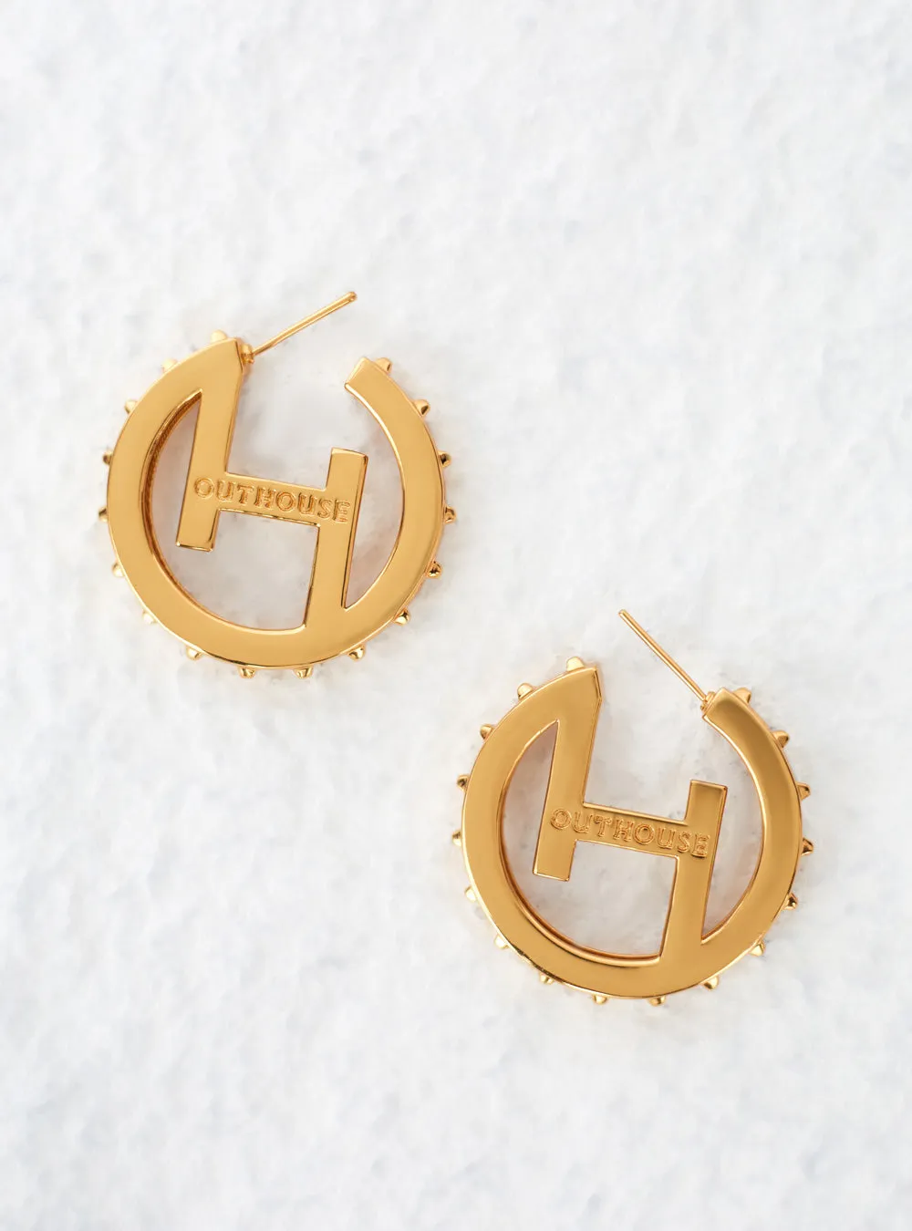 O.H Monogram Mini Hoop Earrings