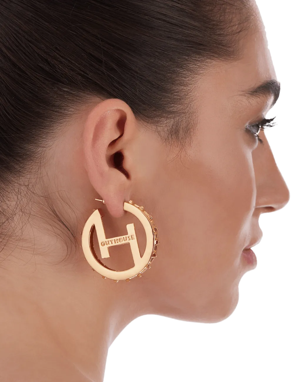 O.H Monogram Mini Hoop Earrings