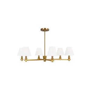 Paisley 36 in. 6 Lights Chandelier Brushed Brass Finish