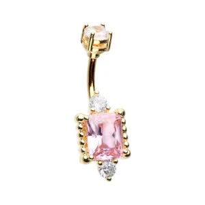 Princess Mirage Belly Bar with Gold Plating