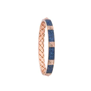 Rose Gold, Diamonds and Sapphires Bangle