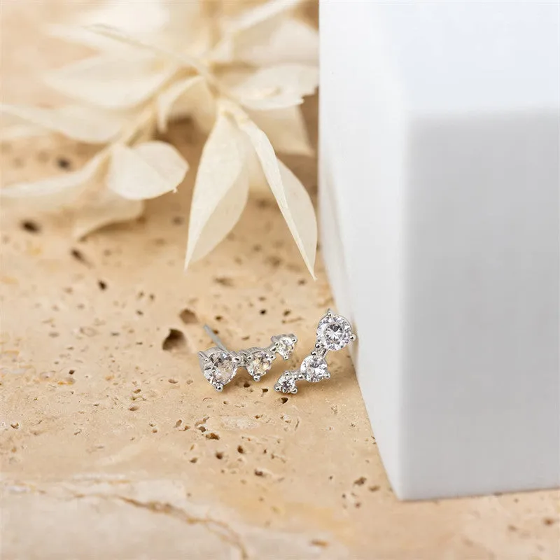 Rose Moissanite Diamond Climber Studs