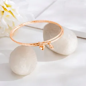 Roseate Embrace Rose Gold-Plated 925 Sterling Silver Bangle