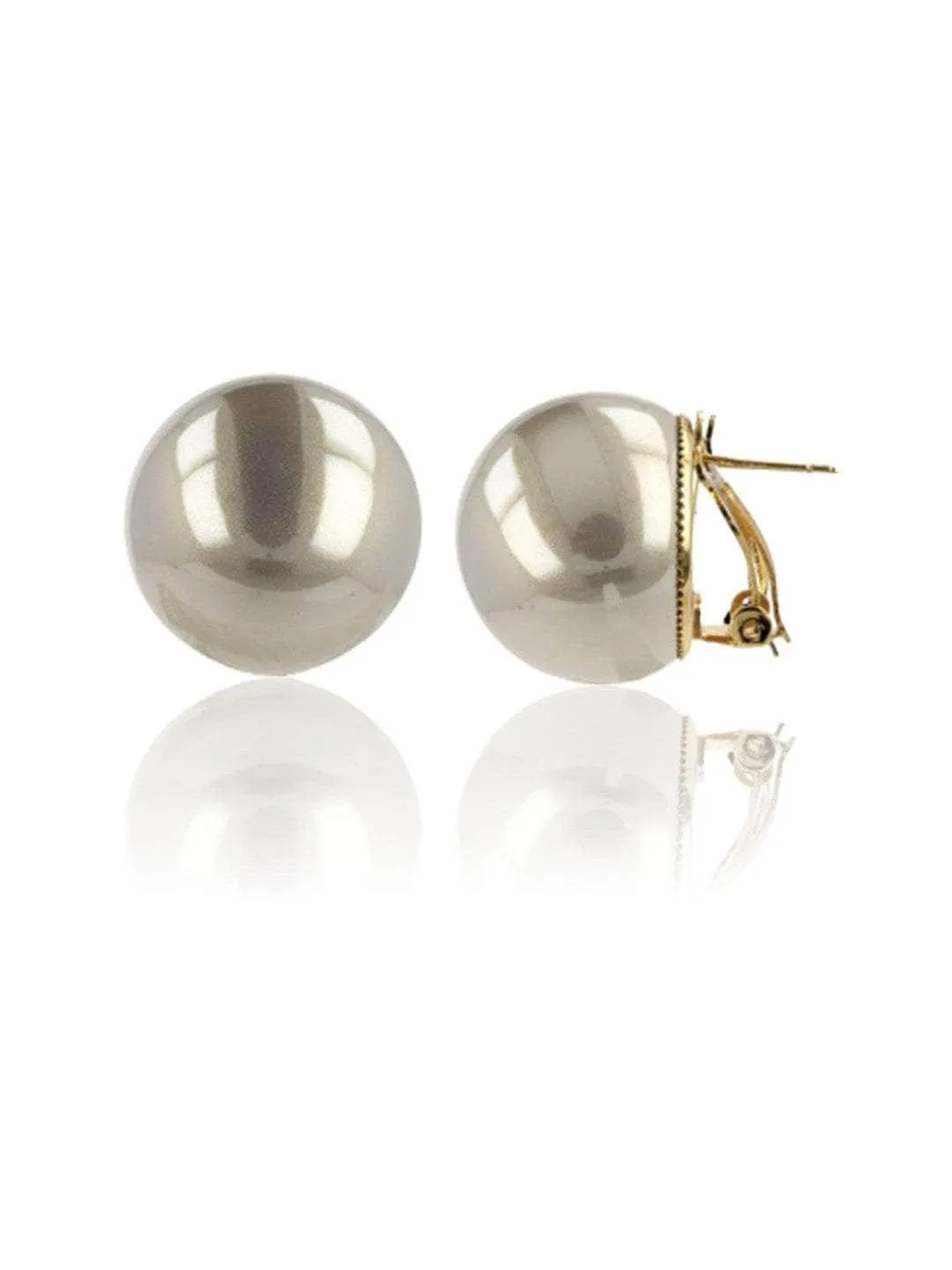 Sejal In Smoky Big Pearl Statement Studs