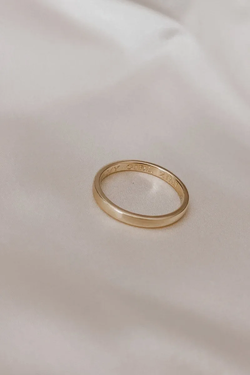 Signature Pinky Ring 2mm - 14ct Gold