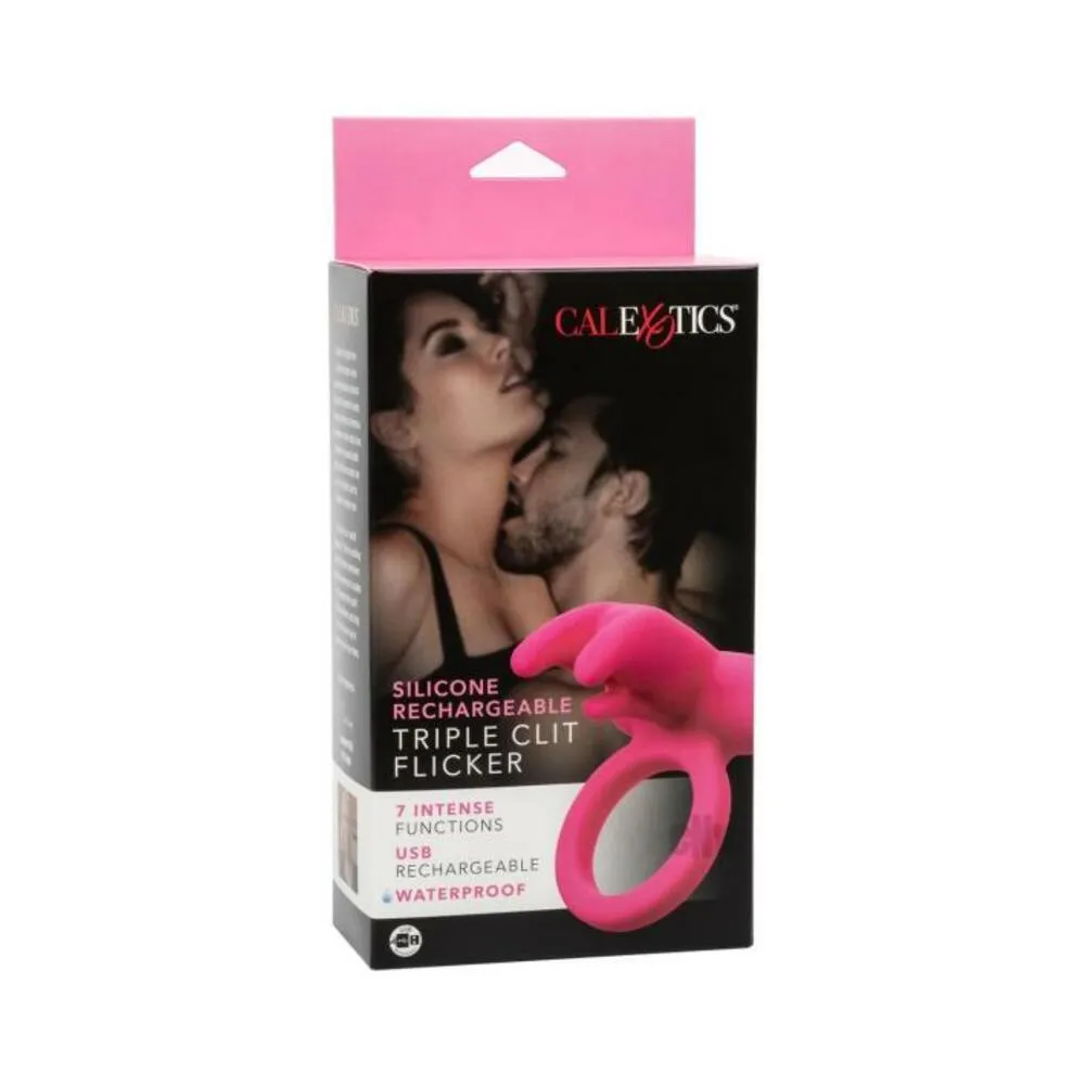 Silicone Rechargeable Triple Clit Flicker