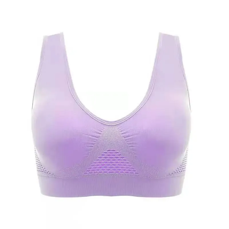 Sport Bra Mesh Hollow Vent  No Steel Ring Underwear For Female