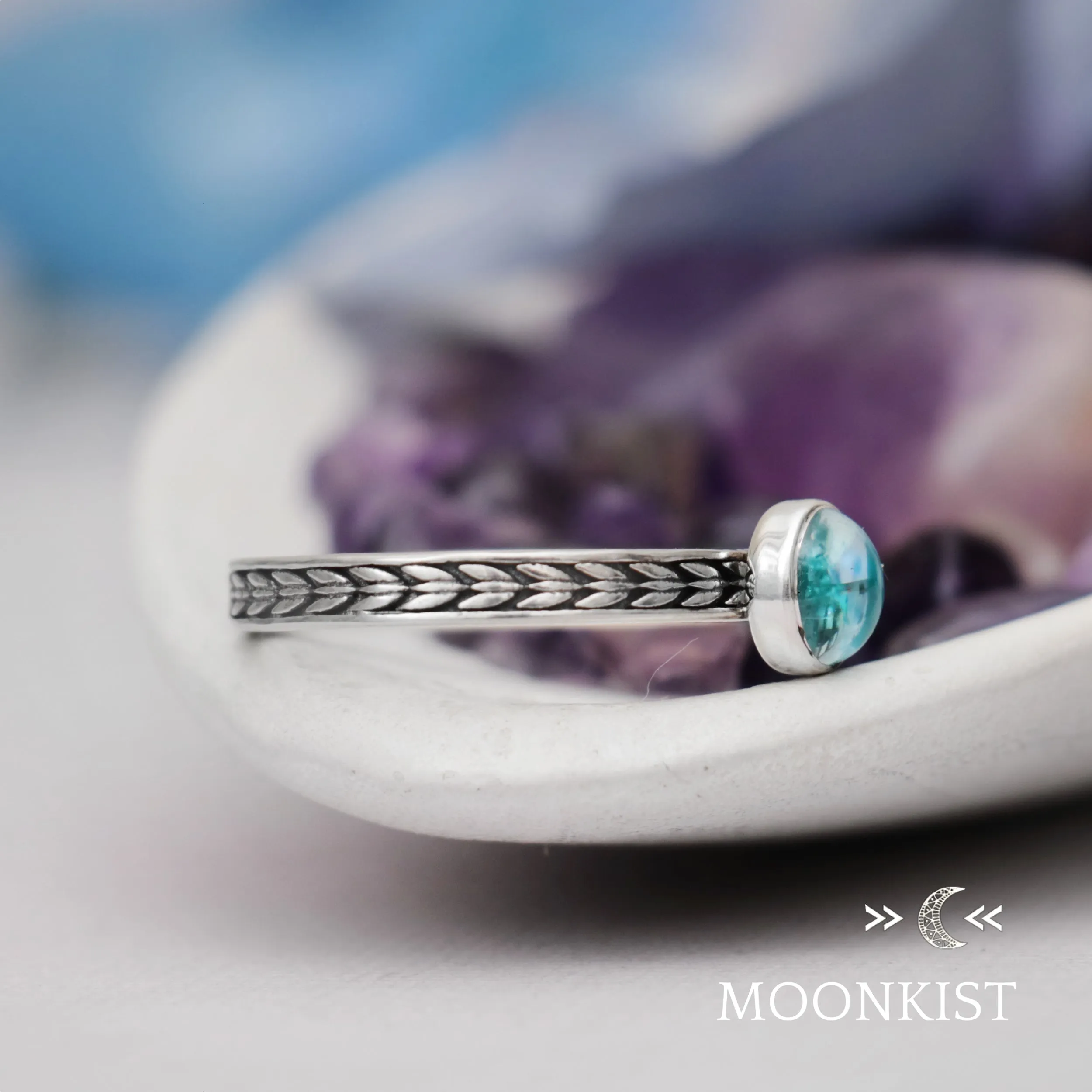 Sterling Silver Arrow Gemstone Promise Ring  | Moonkist Designs