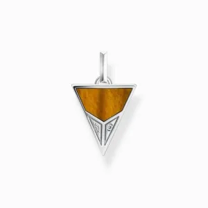 Sterling Silver Black Onyx and Tiger's Eye Pyramid Pendant PE952-507-7