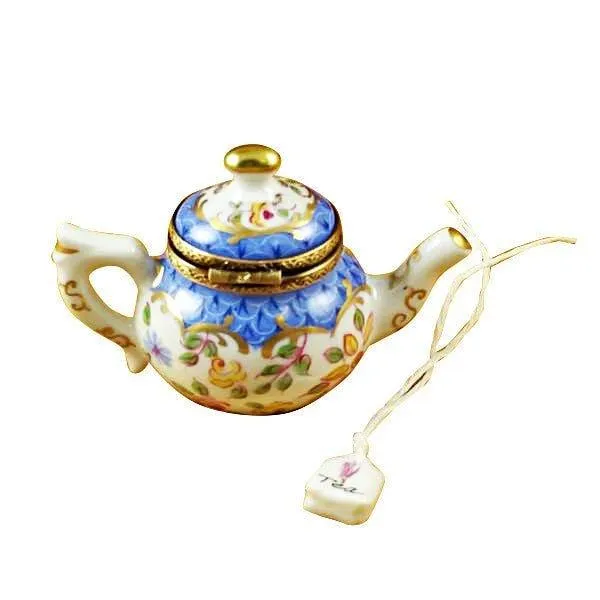 Teapot Blue Scales with Tea