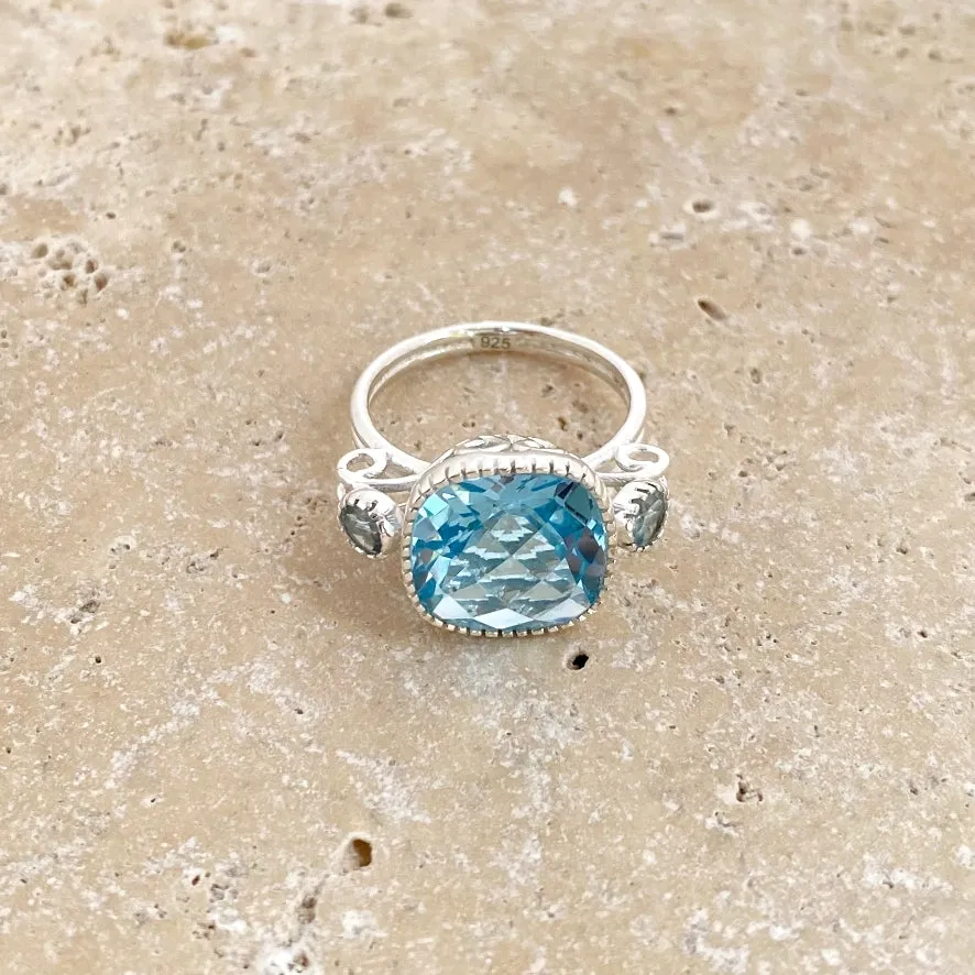 Topaz Cushion Ring - Celeste