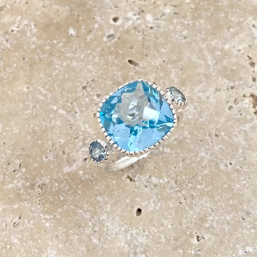 Topaz Cushion Ring - Celeste