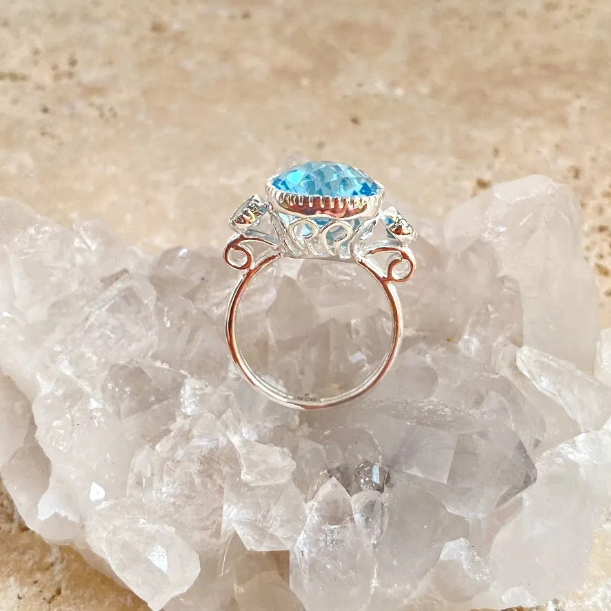 Topaz Cushion Ring - Celeste