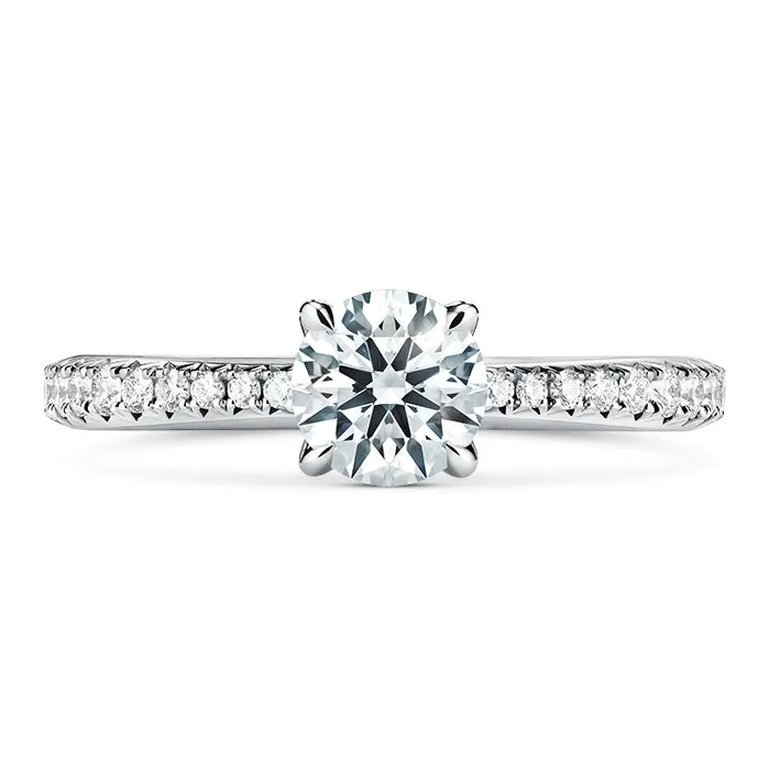 Vela Solitaire Ring with Diamond Band