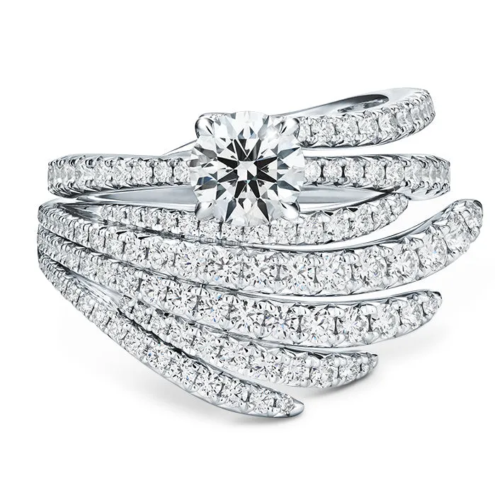 Vela Solitaire Ring with Diamond Band