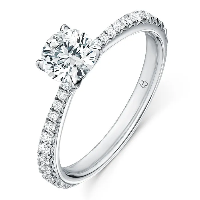 Vela Solitaire Ring with Diamond Band