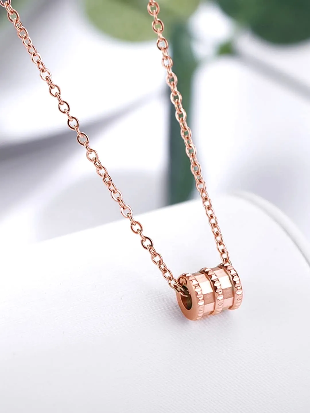 Yellow Chimes Pendant for Women Statement Style Rose Gold Plated Stainless Steel Chain Pendant Necklace for Women and Girls