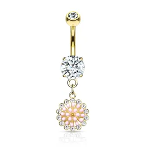 Zara Petal Navel Ring with Gold Plating