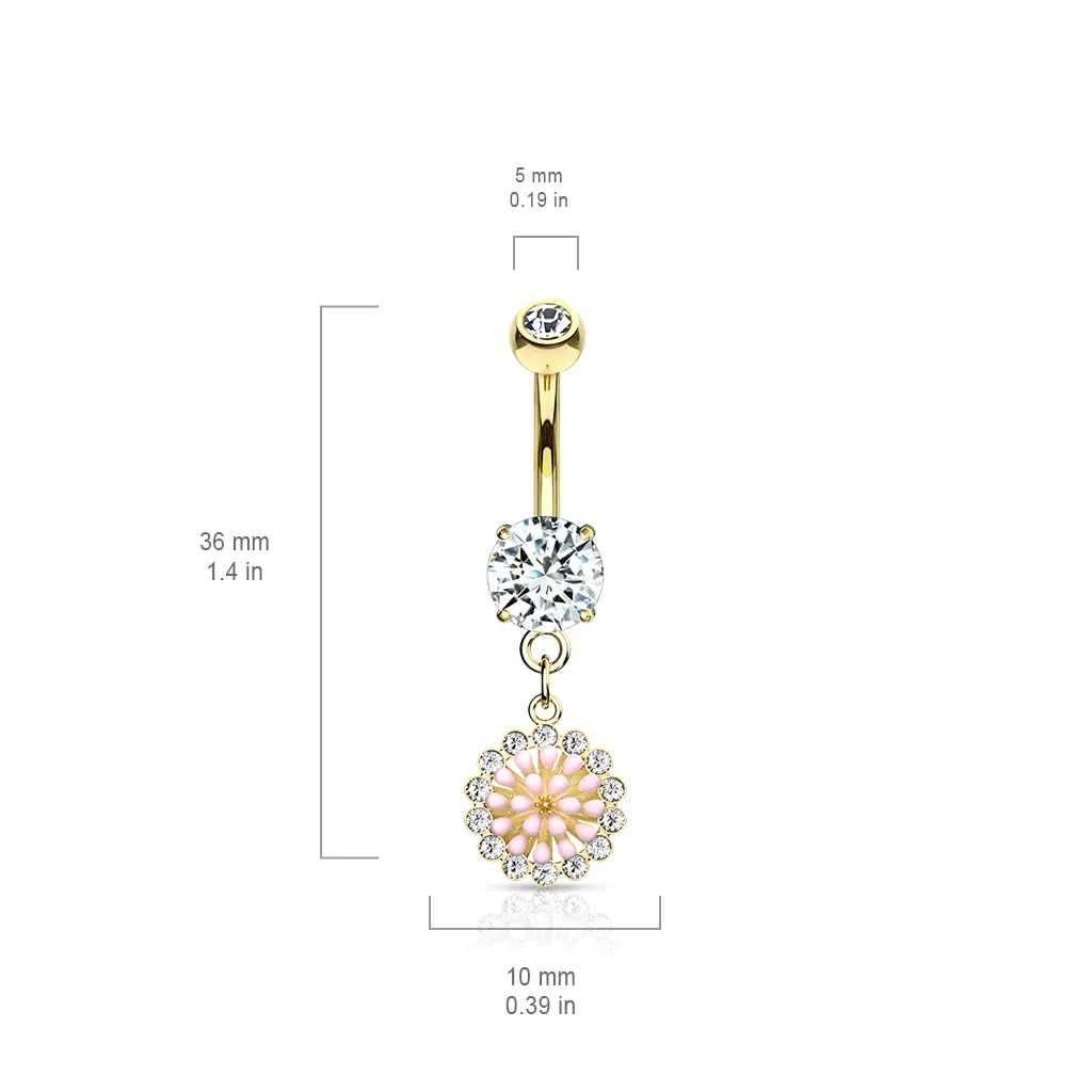 Zara Petal Navel Ring with Gold Plating