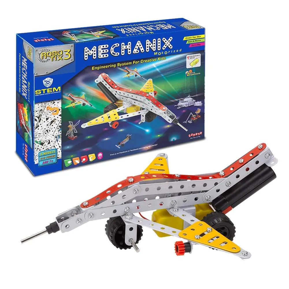 Zephyr Mechanix - Robotix 3 Motorized DIY Mechanical STEM Toy for Ages 7-99 Years